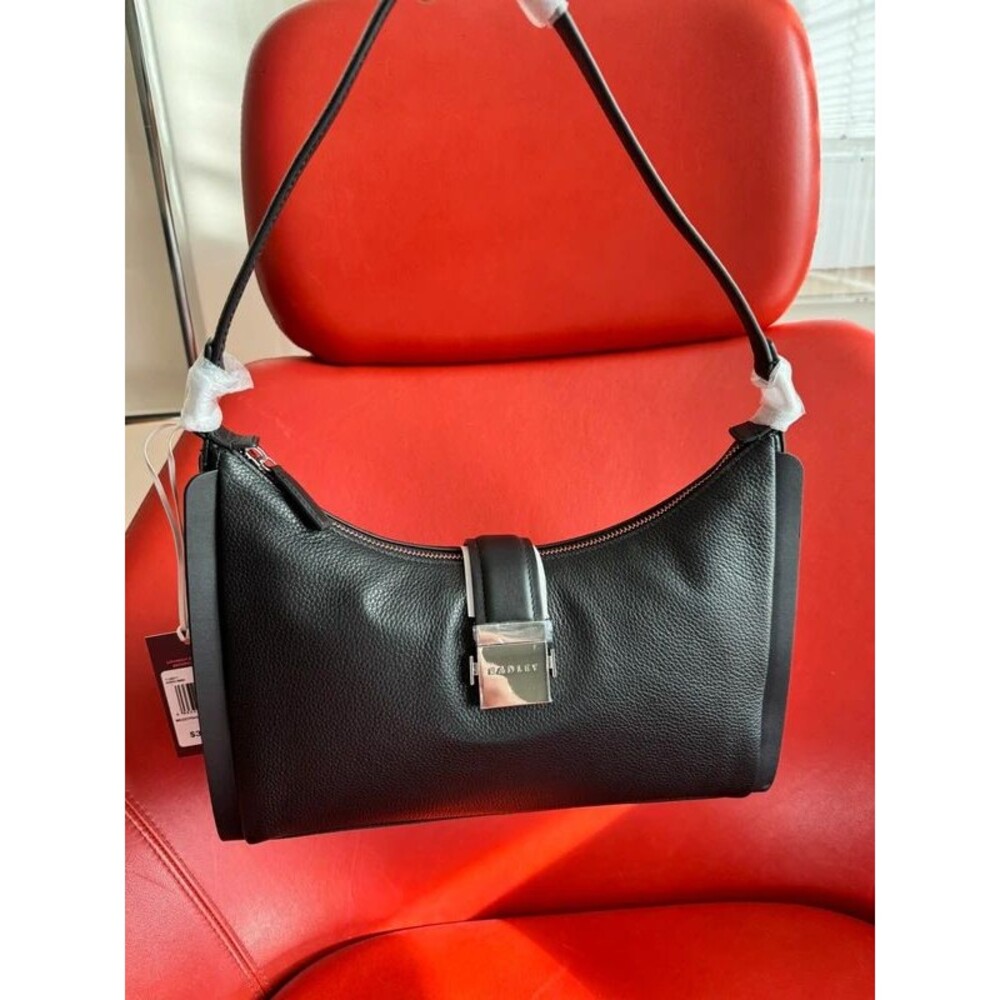 Radley London Sloane Mews Leather Medium Ziptop Shoulder Bag Black NEW